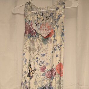 Pastel Forever Love Dress with Butterflies and Roses M